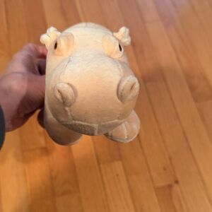 Adorable Cream Hippo Plush Toy